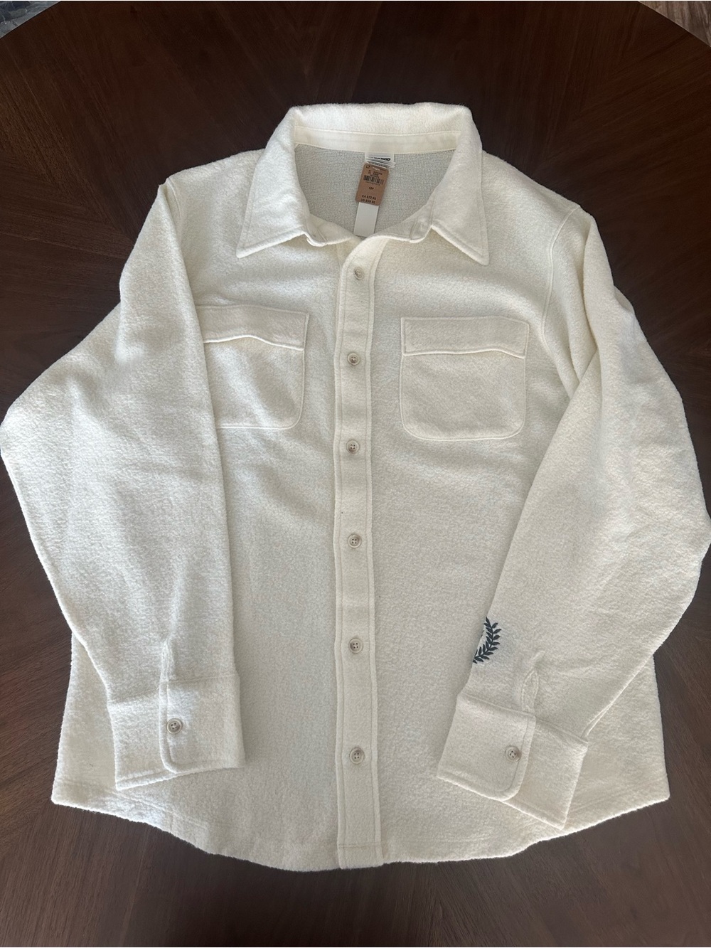 PINK Victoria's Secret Cream Button-Front Long-Sleeve Shirt